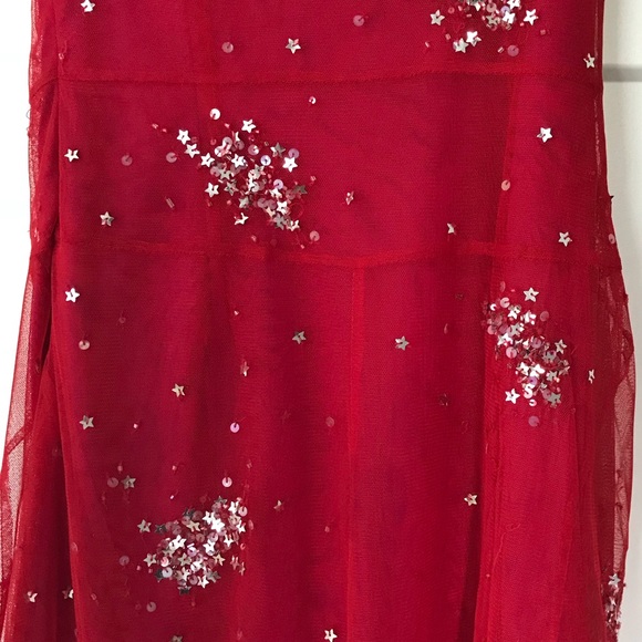 BCBG MaxAzria Size 0 red netted sequin dress - Picture 3 of 6